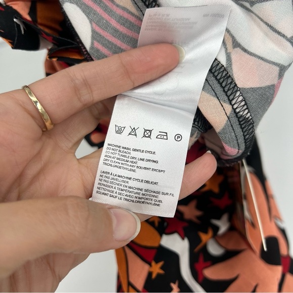 Farm Rio Floral Daisy Colorful Lightweight Loose Belted Paperbag Pants Small NWT - Picture 3 of 10